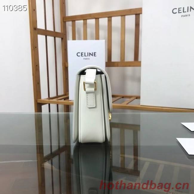 Celine TEEN TRIOMPHE BAG IN SHINY CALFSKIN MINERAL 188423 white