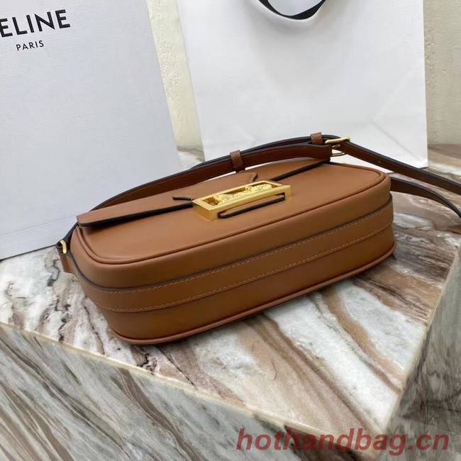 Celine TEEN TRIOMPHE BAG IN SHINY CALFSKIN MINERAL 195302 brown