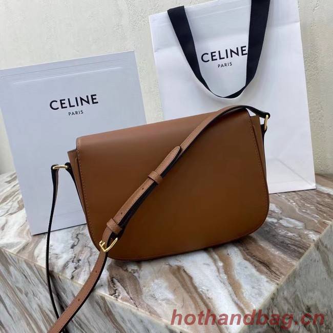 Celine TEEN TRIOMPHE BAG IN SHINY CALFSKIN MINERAL 195302 brown