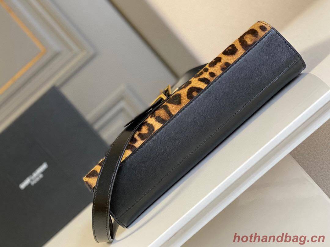 Yves Saint Laurent Original Leopard Leather Y23698 Black