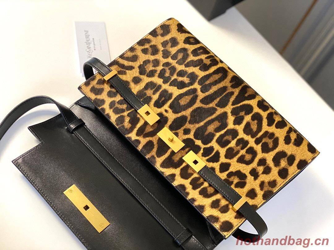 Yves Saint Laurent Original Leopard Leather Y23698 Black