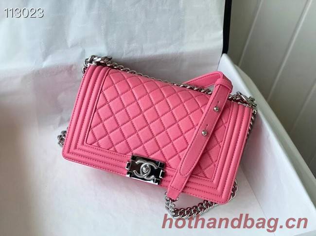 Chanel Boy Flap Original Caviar Leather Shoulder  Bag A67086 rose