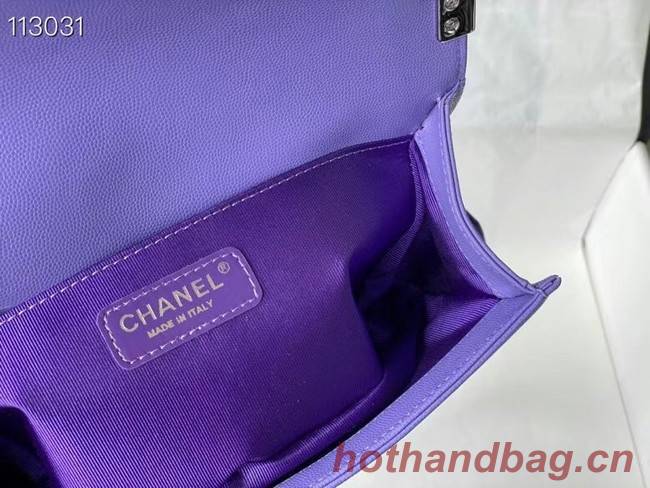 Chanel Le Boy Flap Shoulder Bag Original Leather A67086 purple