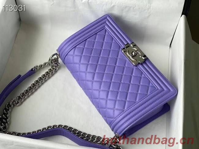 Chanel Le Boy Flap Shoulder Bag Original Leather A67086 purple