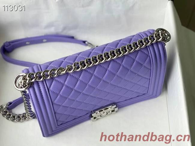 Chanel Le Boy Flap Shoulder Bag Original Leather A67086 purple