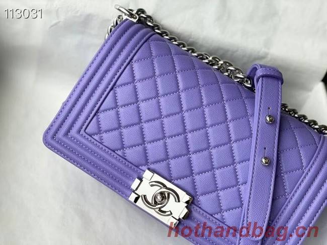 Chanel Le Boy Flap Shoulder Bag Original Leather A67086 purple