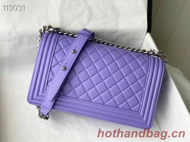 Chanel Le Boy Flap Shoulder Bag Original Leather A67086 purple