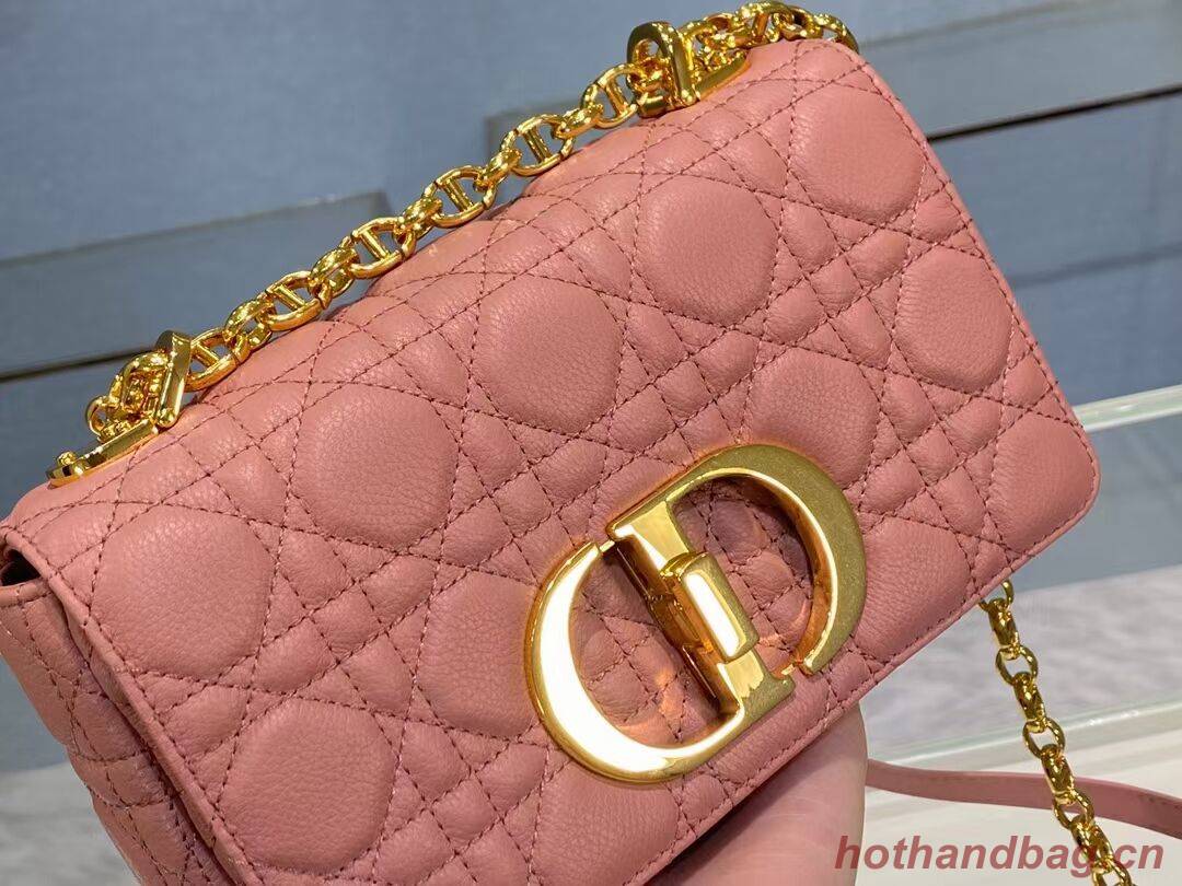 Dior SMALL DIOR CARO BAG Soft Cannage Calfskin M9241 pink