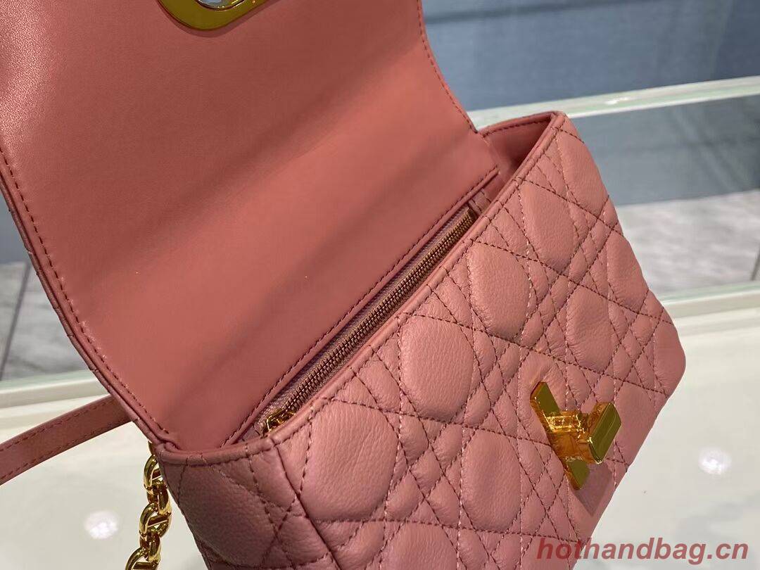 Dior SMALL DIOR CARO BAG Soft Cannage Calfskin M9241 pink