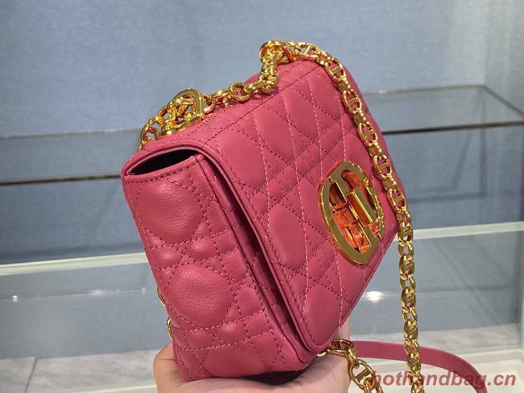 Dior SMALL DIOR CARO BAG Soft Cannage Calfskin M9241 rose