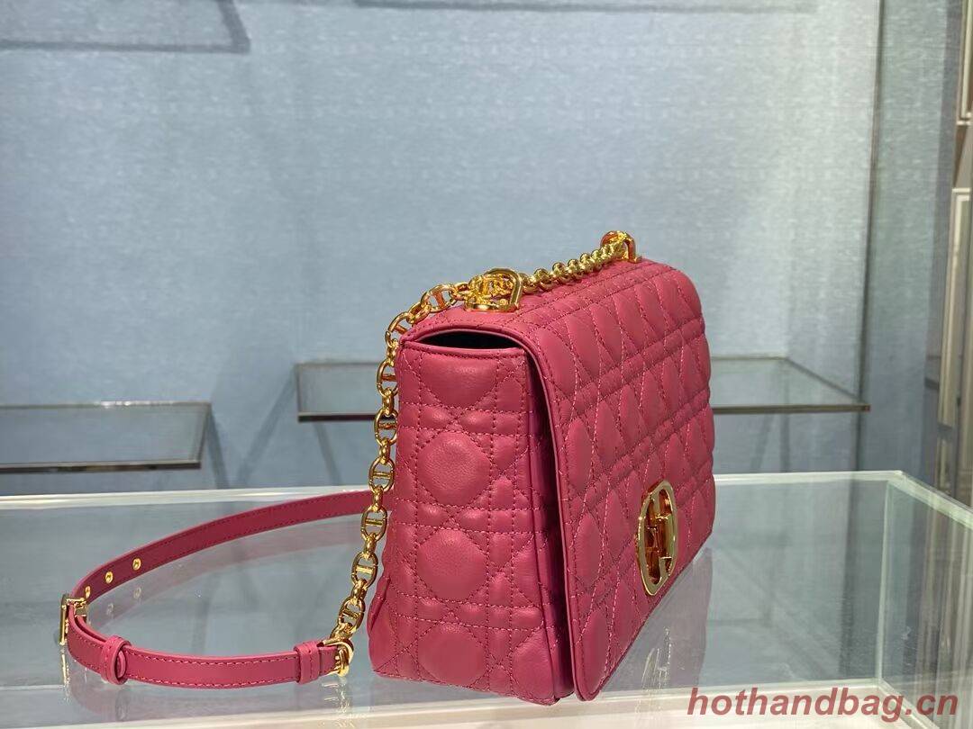 LARGE DIOR CARO BAG Soft Cannage Calfskin M9243U rose