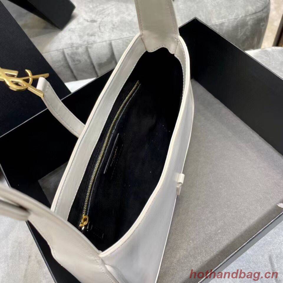 YSL TOP HANDLE BAG IN SHINY LEATHER Y687228 white