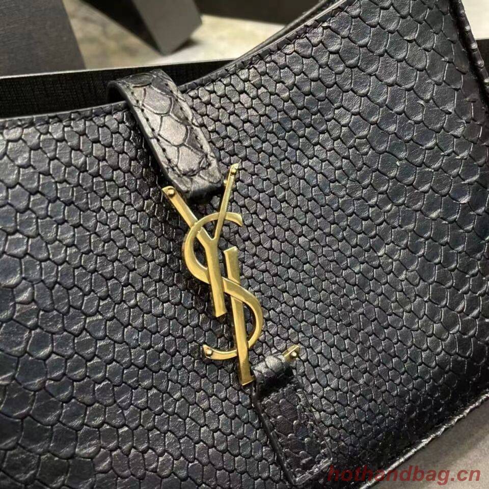 YSL LE 5 A 7 HOBO BAG IN MATTE PYTHON Y687228 black