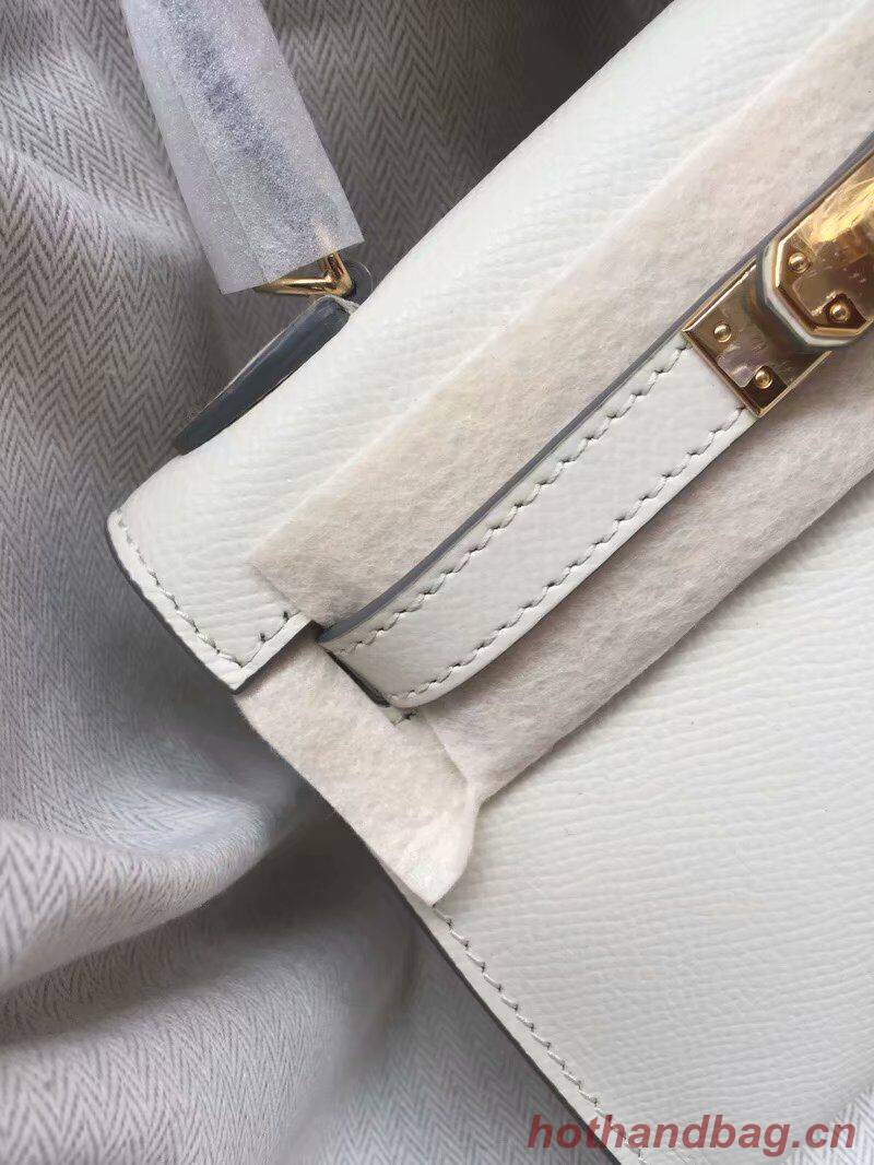 Hermes Kelly 19cm Shoulder Bags Epsom Leather KL19 Cream