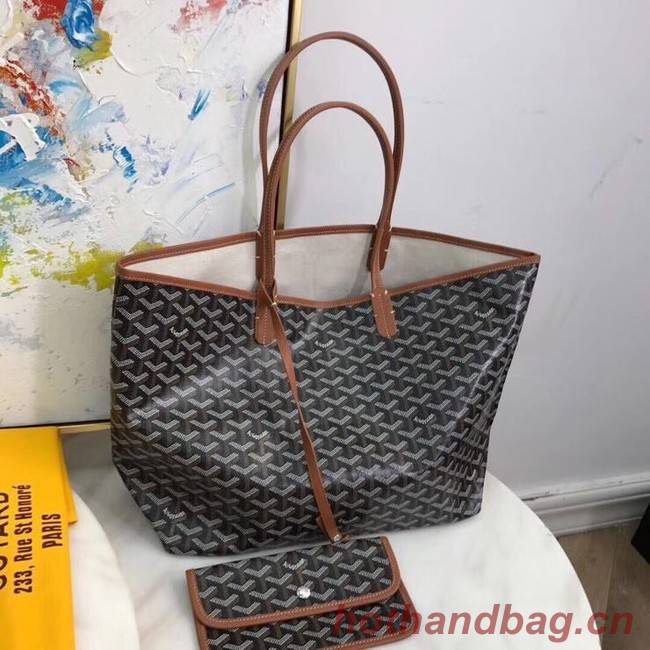 Goyard Calfskin Leather Tote Bag 20207 black&brown