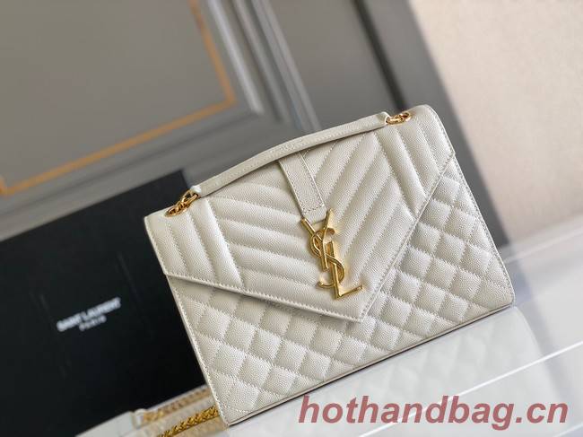 Yves Saint Laurent Calfskin Leather 487206 white&gold