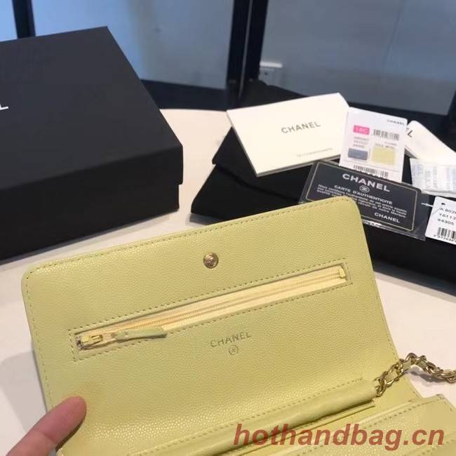 BOY CHANEL Original Wallet on Chain A80287 lemon