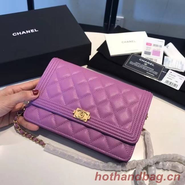 BOY CHANEL Original Wallet on Chain A80287 violet