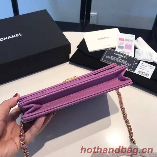 BOY CHANEL Original Wallet on Chain A80287 violet