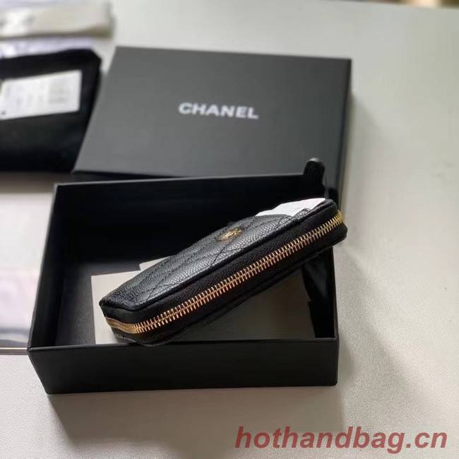 Chanel card holder Calfskin AP1650 black