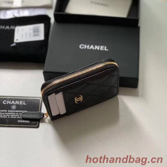 Chanel card holder Calfskin AP1650 black