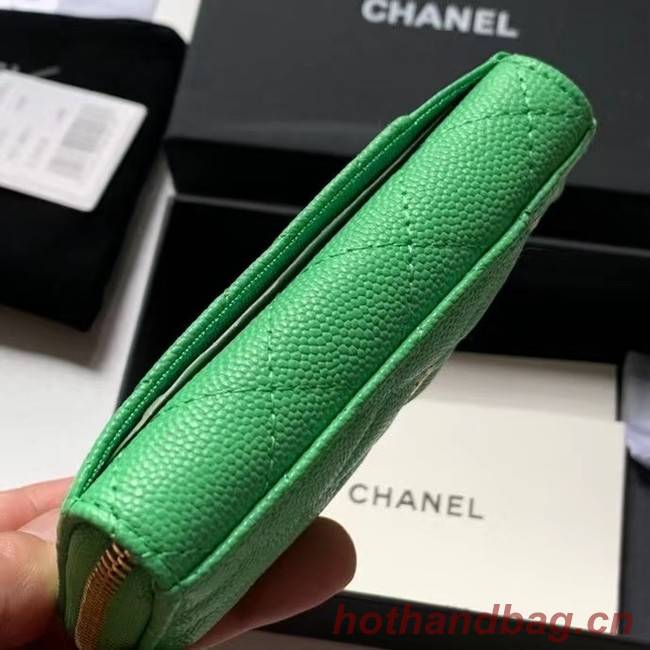 Chanel card holder Calfskin AP1650 green