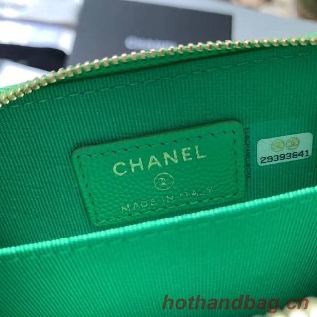 Chanel card holder Calfskin AP1650 green