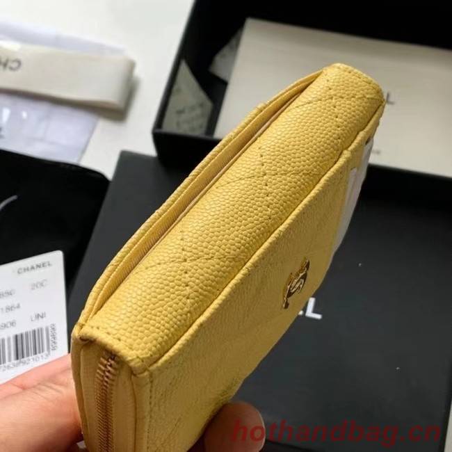 Chanel card holder Calfskin AP1650 yellow