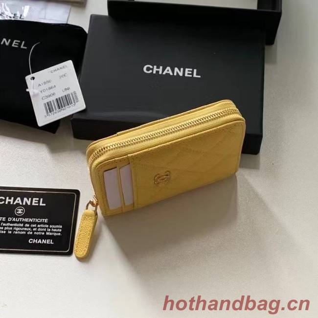 Chanel card holder Calfskin AP1650 yellow