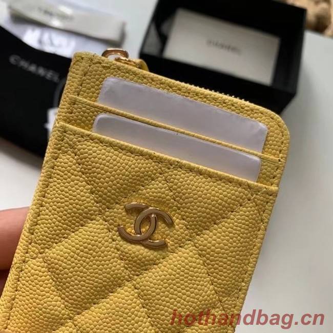 Chanel card holder Calfskin AP1650 yellow