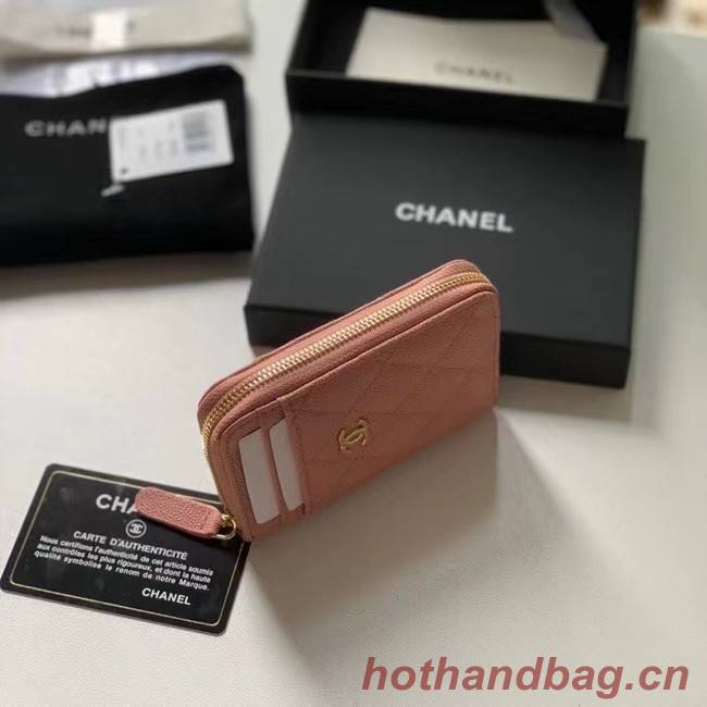 Chanel card holder Calfskin AP1650 pink