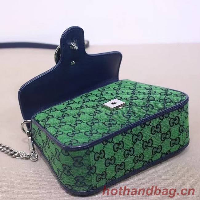 Gucci GG Marmont Multicolor mini top handle bag 583571 green