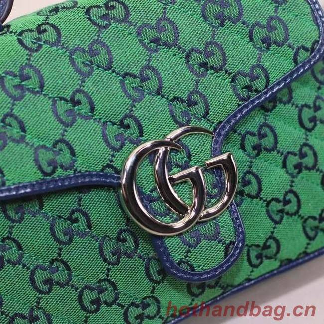 Gucci GG Marmont Multicolor mini top handle bag 583571 green