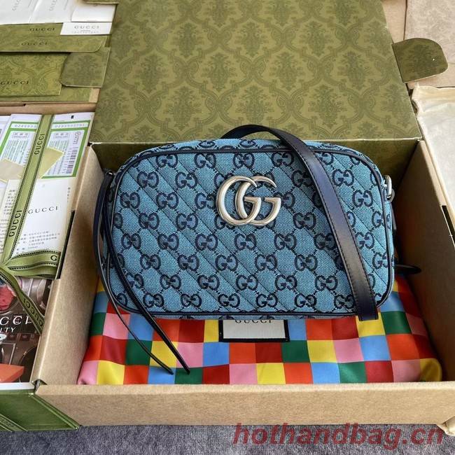 Gucci GG Marmont Multicolor small shoulder bag 447632 blue