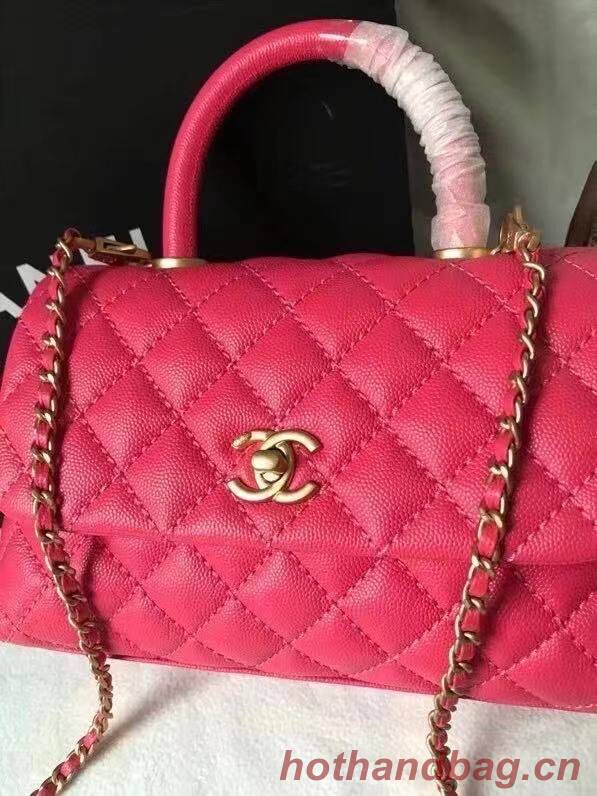 Chanel flap bag with top handle A92990 Rose