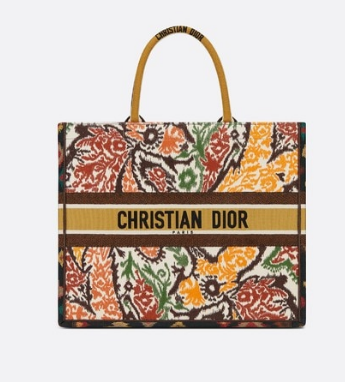 DIOR BOOK TOTE Yellow Multicolor Dior Paisley Embroidery M1286Z 