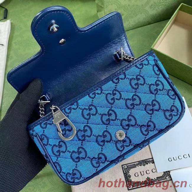 Gucci GG Marmont Multicolor super mini bag 476433 Light blue