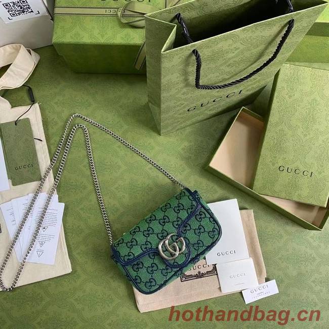 Gucci GG Marmont Multicolor super mini bag 476433 green