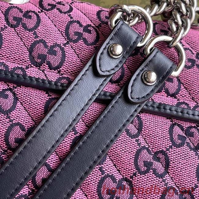 Gucci GG Marmont multicolor small shoulder bag 443497 Pink