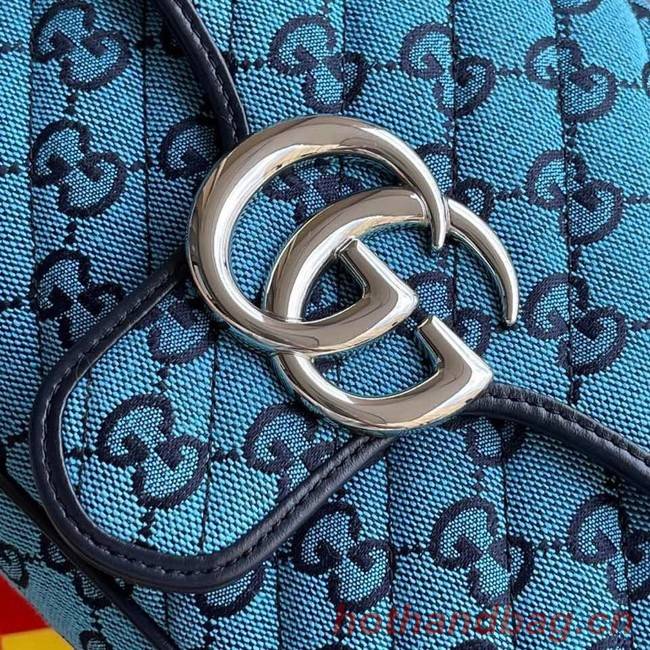 Gucci GG Marmont multicolor small shoulder bag 443497 blue