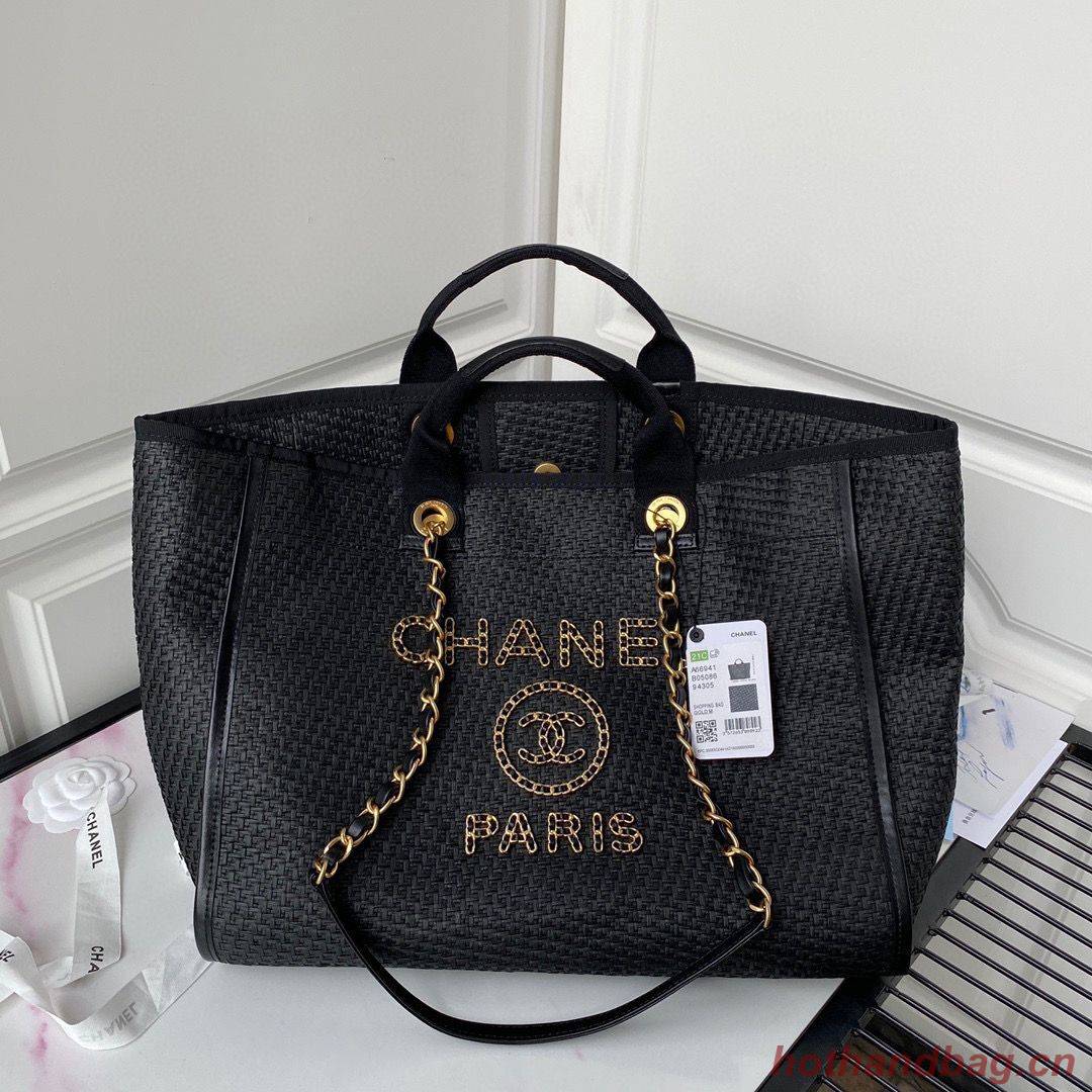 Chanel Large Weave Shopping Bag A66941 Black