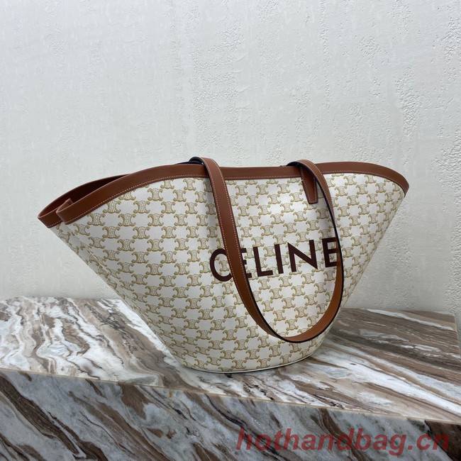 Celine MEDIUM COUFFIN BAG IN TRIOMPHE CANVAS CELINE PRINT 196262 WHITE