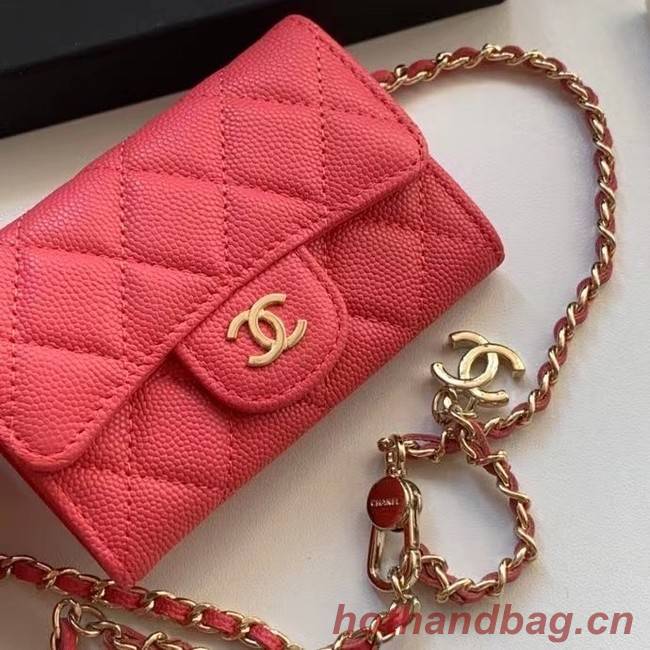 Chanel Original Grained Calfskin Pocket 81081 red