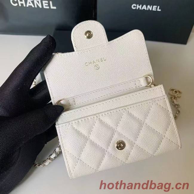 Chanel  Original Grained Calfskin Pocket  81081 white