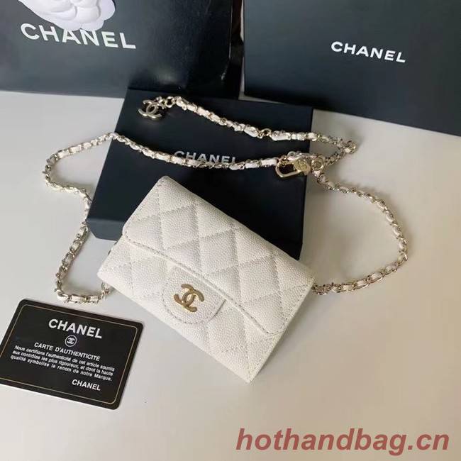 Chanel  Original Grained Calfskin Pocket  81081 white