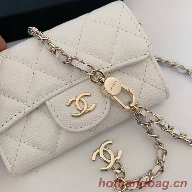 Chanel  Original Grained Calfskin Pocket  81081 white