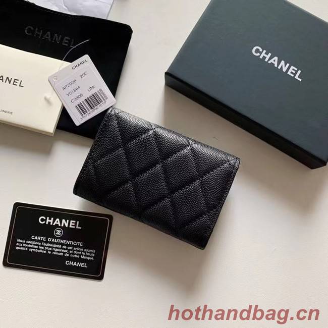 Chanel card holder Calfskin AP2038 black