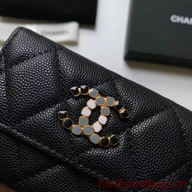 Chanel card holder Calfskin AP2038 black