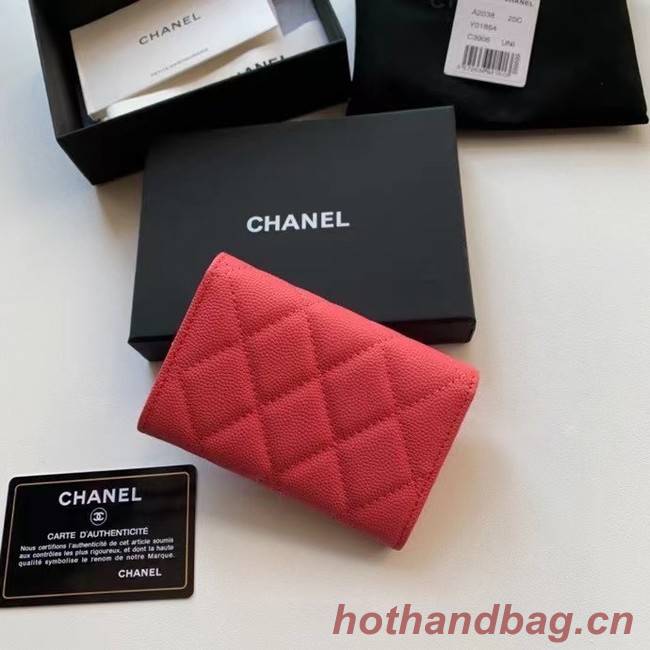 Chanel card holder Calfskin AP2038 red