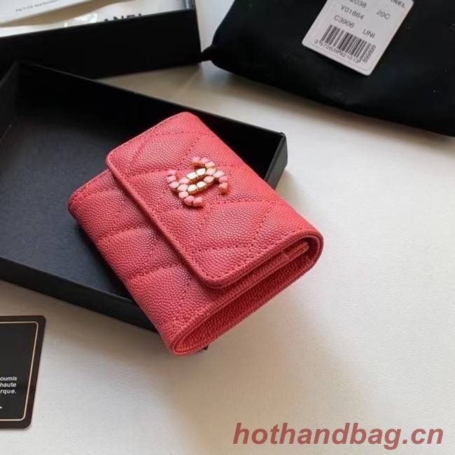 Chanel card holder Calfskin AP2038 red